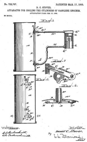 Engine Cooling Tank First Patent for D.C. Stover